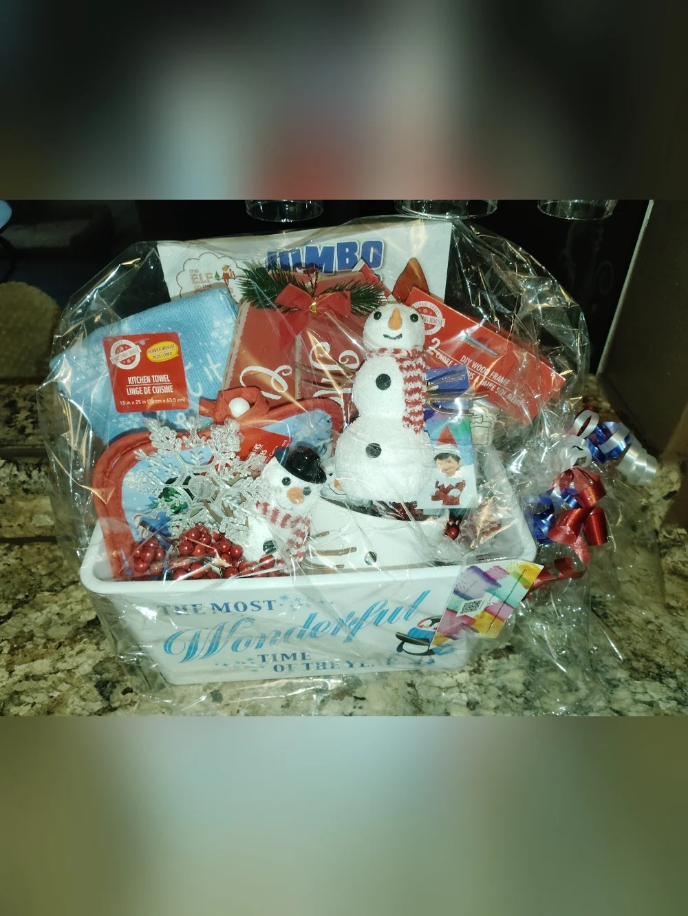 Holiday Snowman Gift Basket - White - Picture 3 of 3